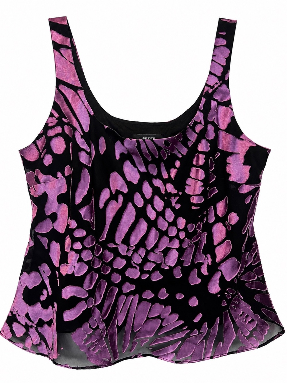 Alex Evenings Petite XLP Black Pink Burnout Velvet Tank Top Dressy Party